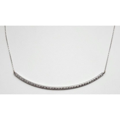 14K White Gold Diamond Link Chain Necklace