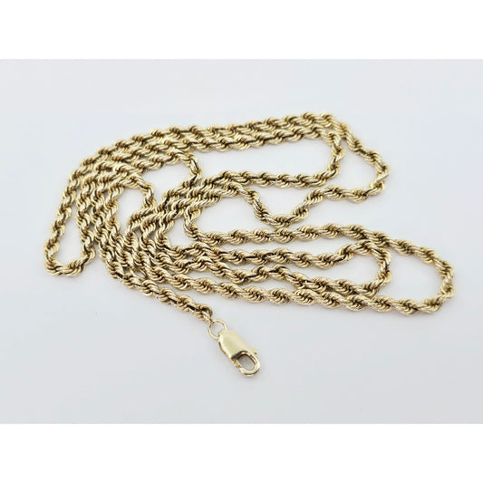 14K Yellow Gold Rope Chain Necklace