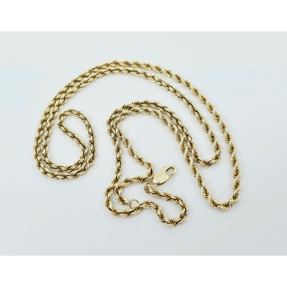 14K Yellow Gold Rope Chain Necklace
