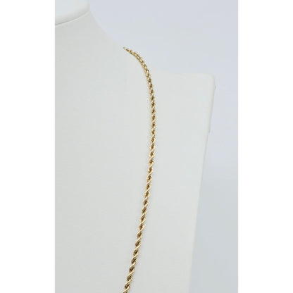 14K Yellow Gold Rope Chain Necklace