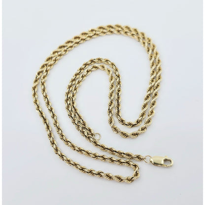 14K Yellow Gold Rope Chain Necklace
