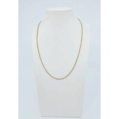 14K Yellow Gold Rope Chain Necklace