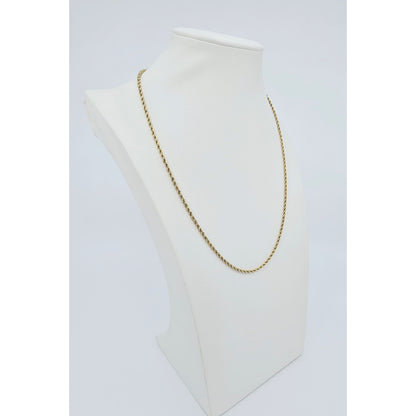 14K Yellow Gold Rope Chain Necklace