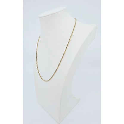 14K Yellow Gold Rope Chain Necklace