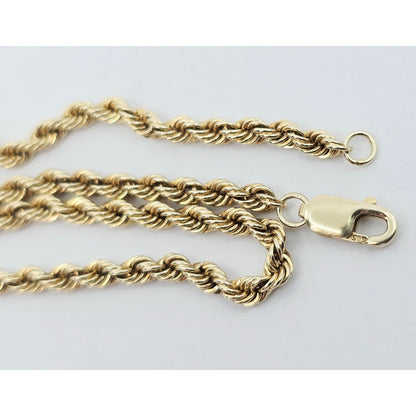 14K Yellow Gold Rope Chain Necklace