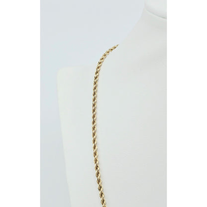 14K Yellow Gold Rope Chain Necklace