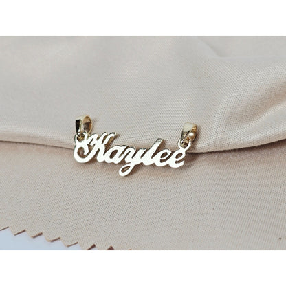 14K Yellow Gold Name Initial "Kaylee" Charm Pendant