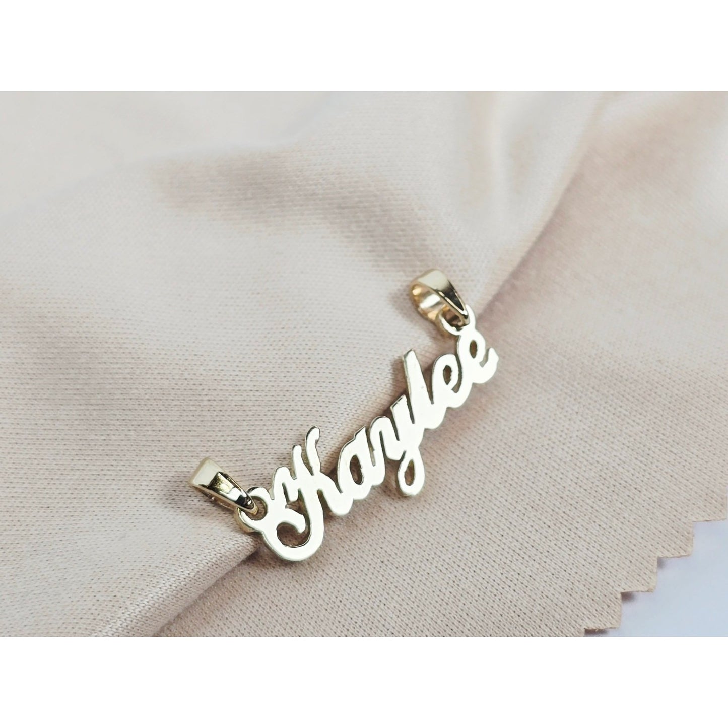 14K Yellow Gold Name Initial "Kaylee" Charm Pendant