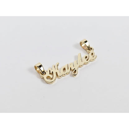14K Yellow Gold Name Initial "Kaylee" Charm Pendant
