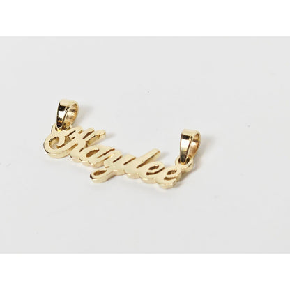14K Yellow Gold Name Initial "Kaylee" Charm Pendant
