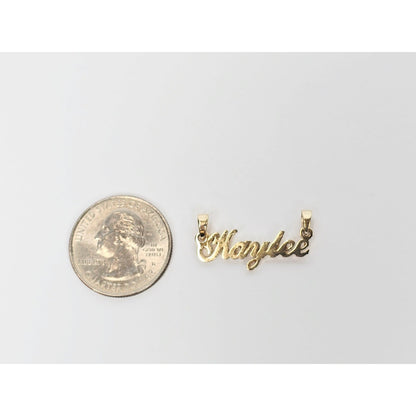 14K Yellow Gold Name Initial "Kaylee" Charm Pendant