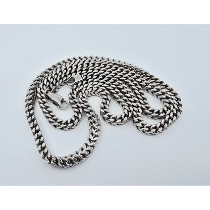 10K White Gold  Franco Link Chain Necklace
