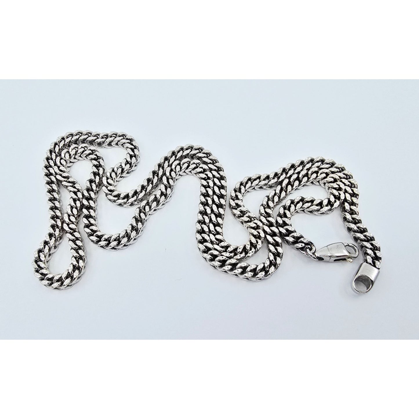 10K White Gold  Franco Link Chain Necklace