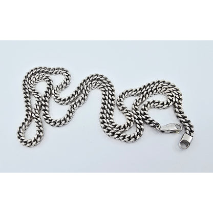 10K White Gold  Franco Link Chain Necklace