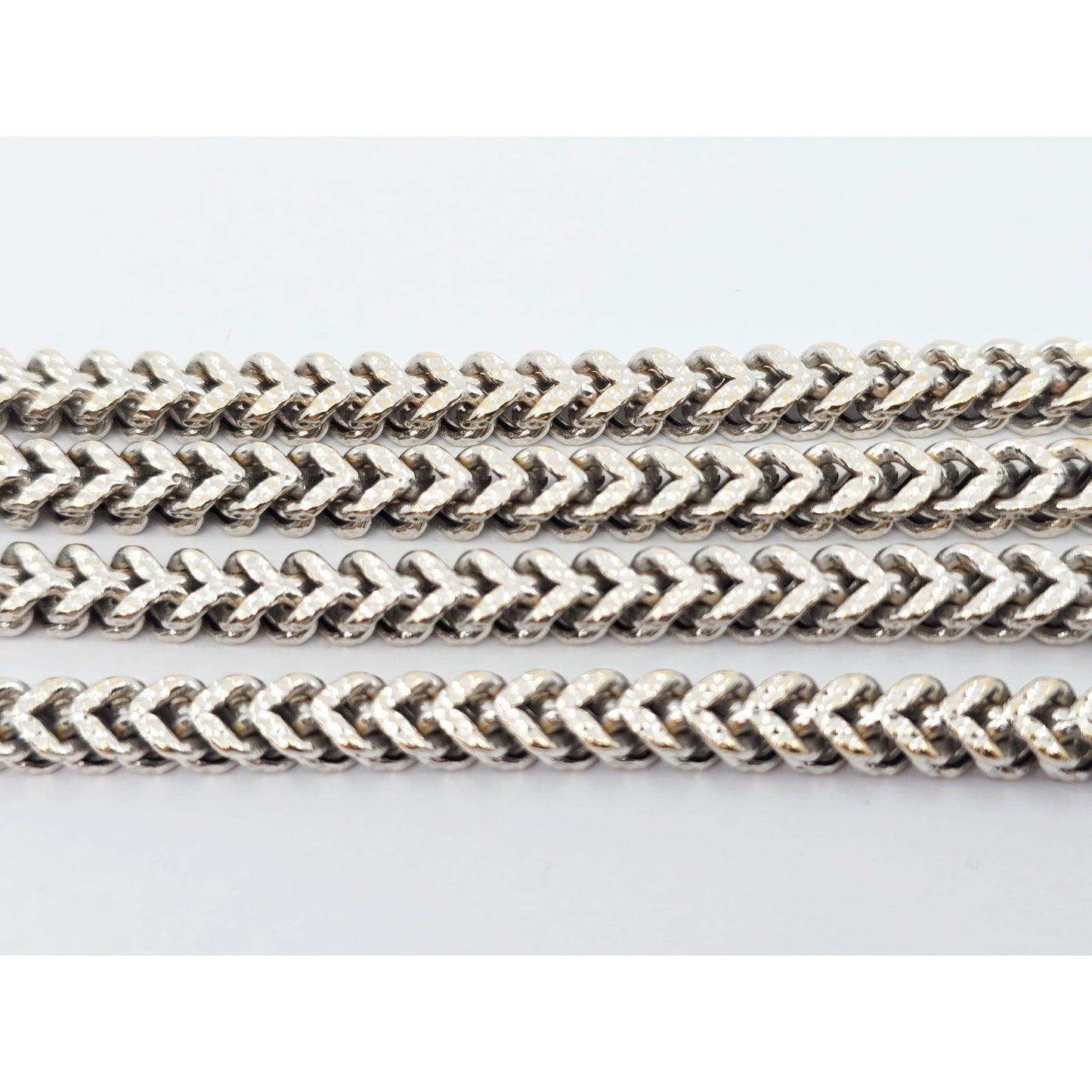 10K White Gold  Franco Link Chain Necklace