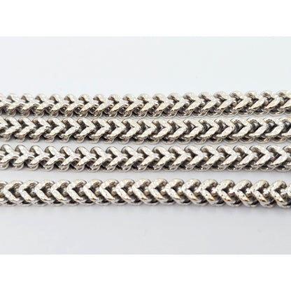 10K White Gold  Franco Link Chain Necklace