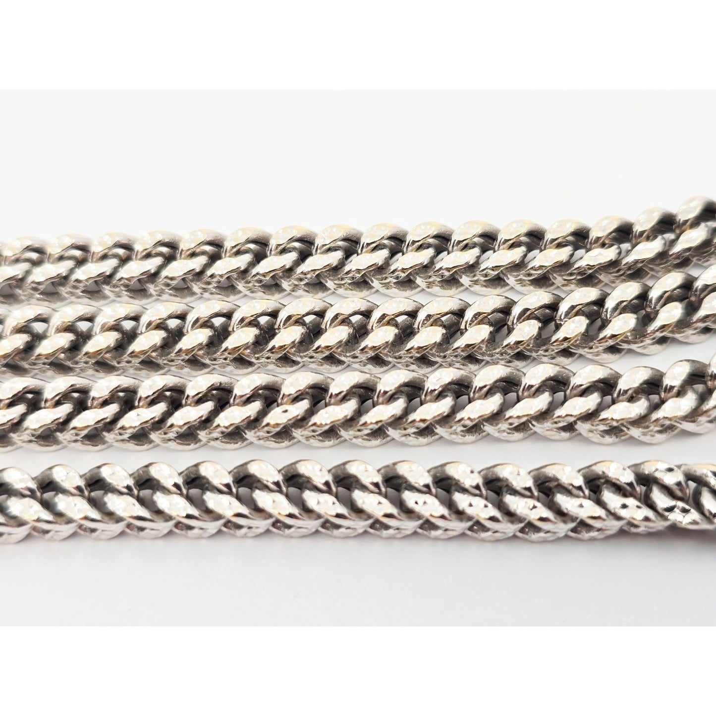10K White Gold  Franco Link Chain Necklace