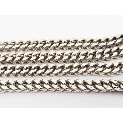 10K White Gold  Franco Link Chain Necklace