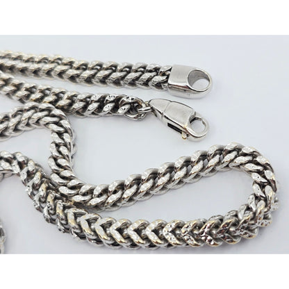 10K White Gold  Franco Link Chain Necklace