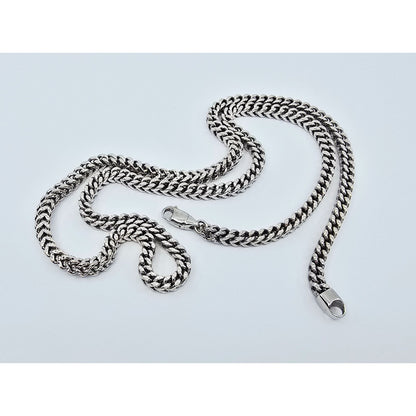 10K White Gold  Franco Link Chain Necklace
