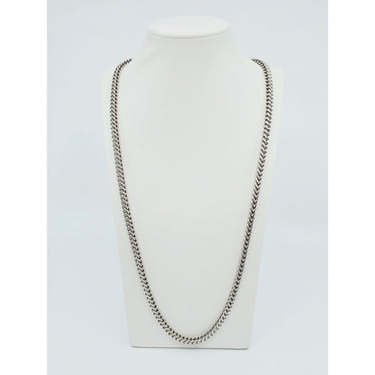 10K White Gold  Franco Link Chain Necklace