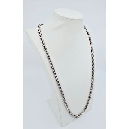 10K White Gold  Franco Link Chain Necklace