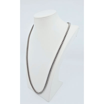 10K White Gold  Franco Link Chain Necklace