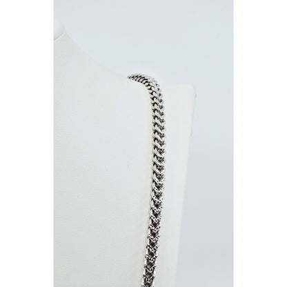 10K White Gold  Franco Link Chain Necklace