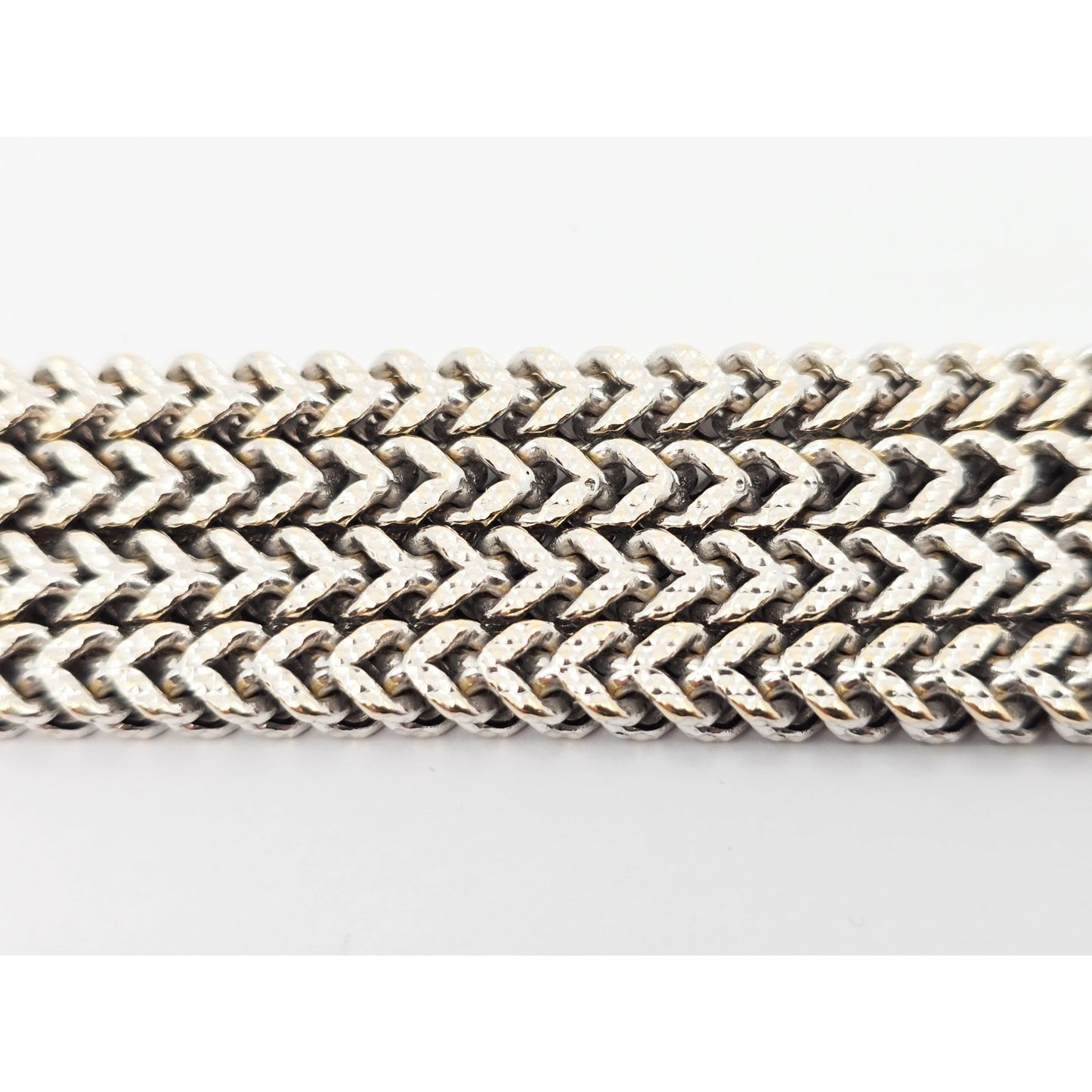 10K White Gold  Franco Link Chain Necklace