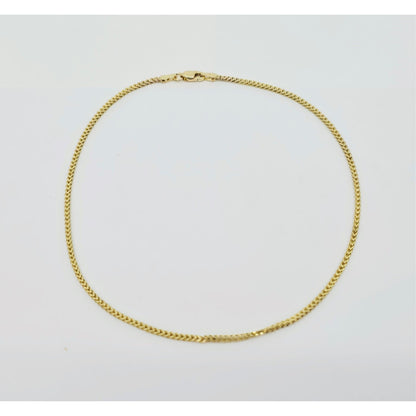 14K Yellow Gold Franco Link Anklet Bracelet