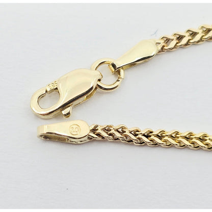 14K Yellow Gold Franco Link Anklet Bracelet
