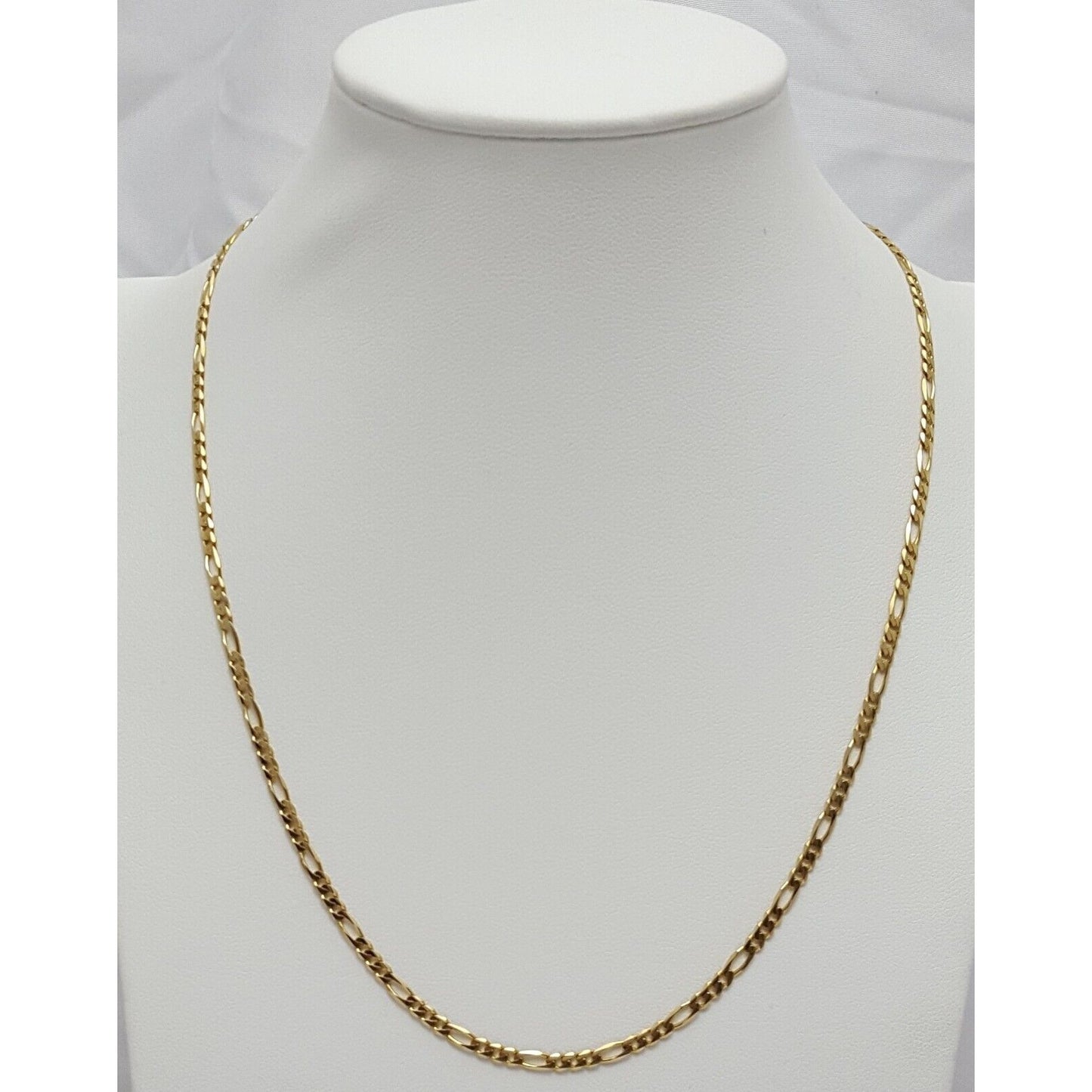 14K Yellow Gold Figaro Link Chain Necklace