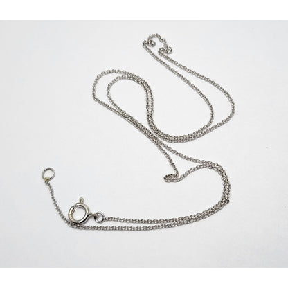 14K White Gold Choker Link Chain Necklace