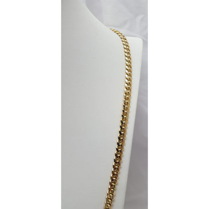 14K Yellow Gold Cuban Link Chain Necklace