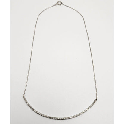 14K White Gold Diamond Snake Chain Necklace