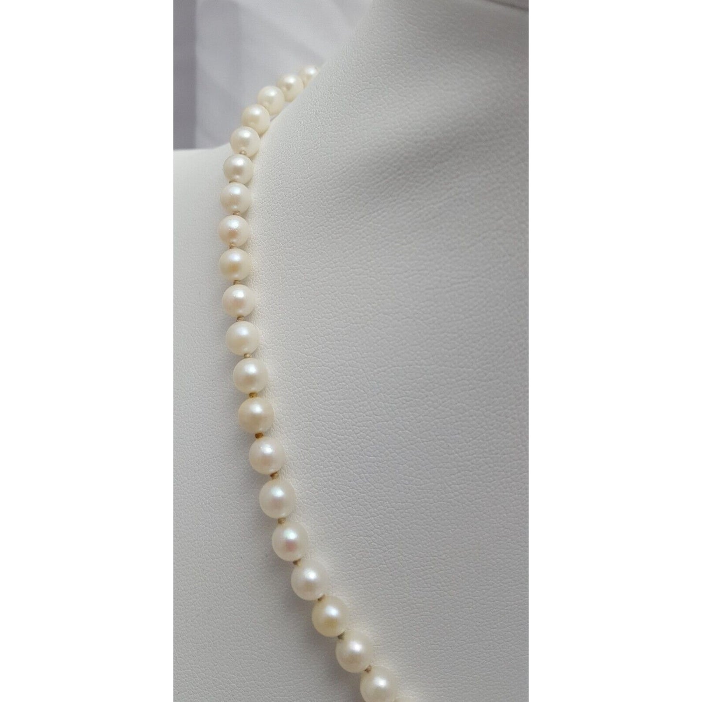 14K White Gold Pearl Choker Bead Ball Necklace