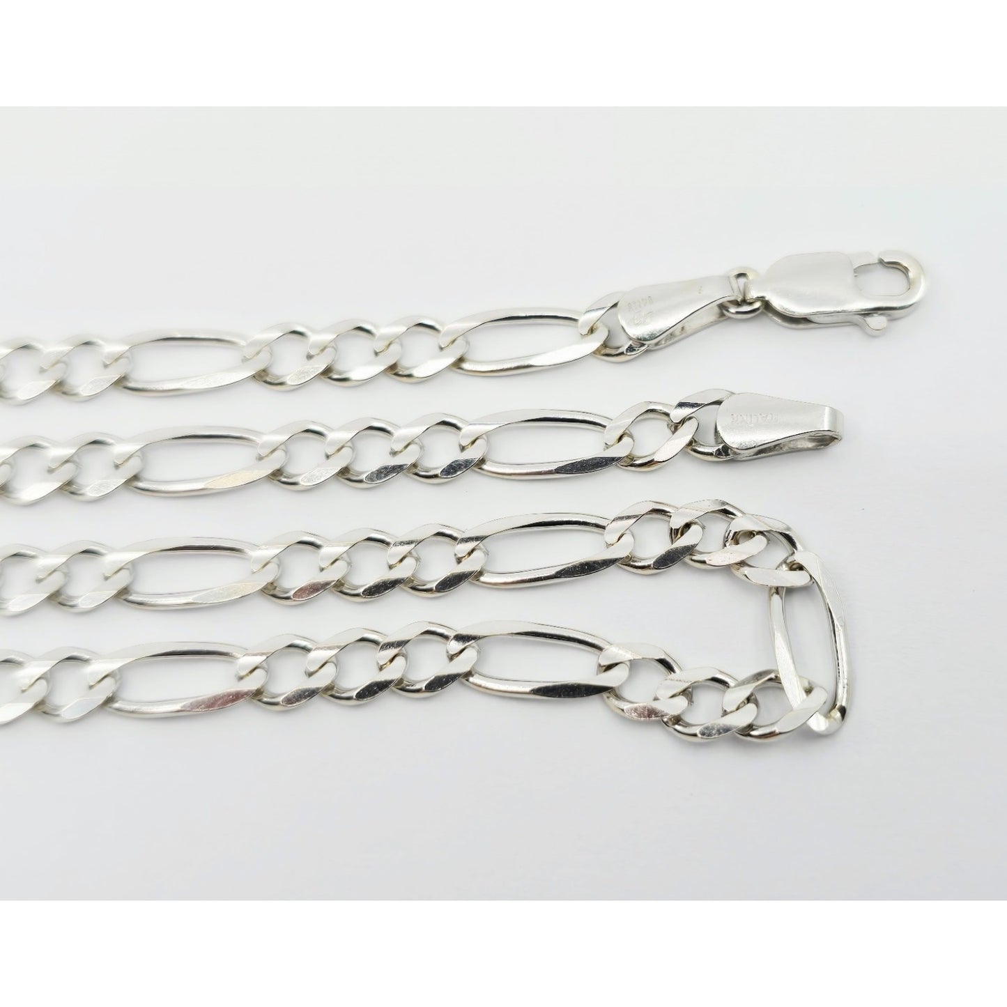 14K White Gold Figaro Link Chain Necklace