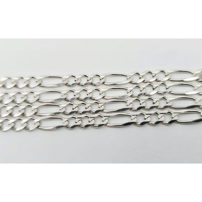 14K White Gold Figaro Link Chain Necklace
