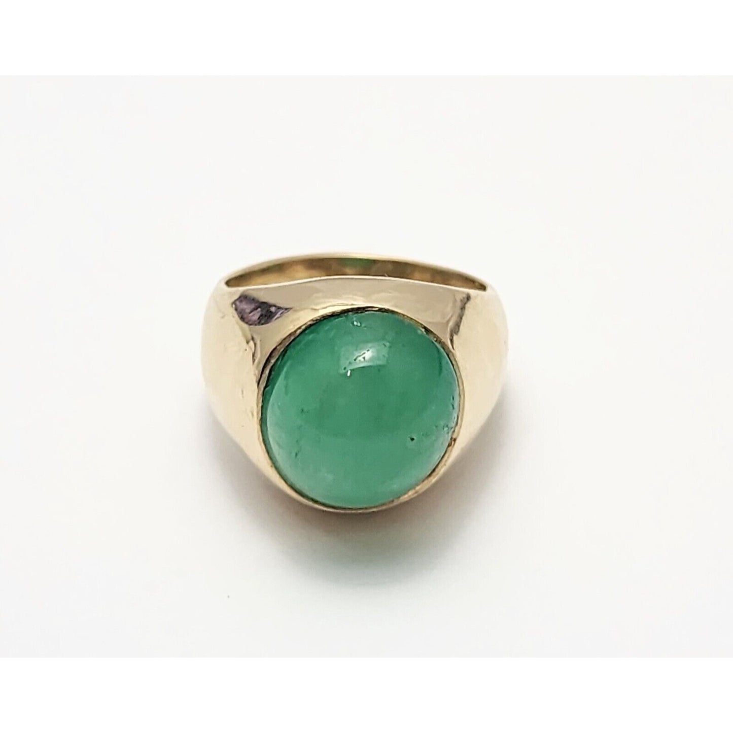 14K Yellow Gold Green Chalcedony Ring