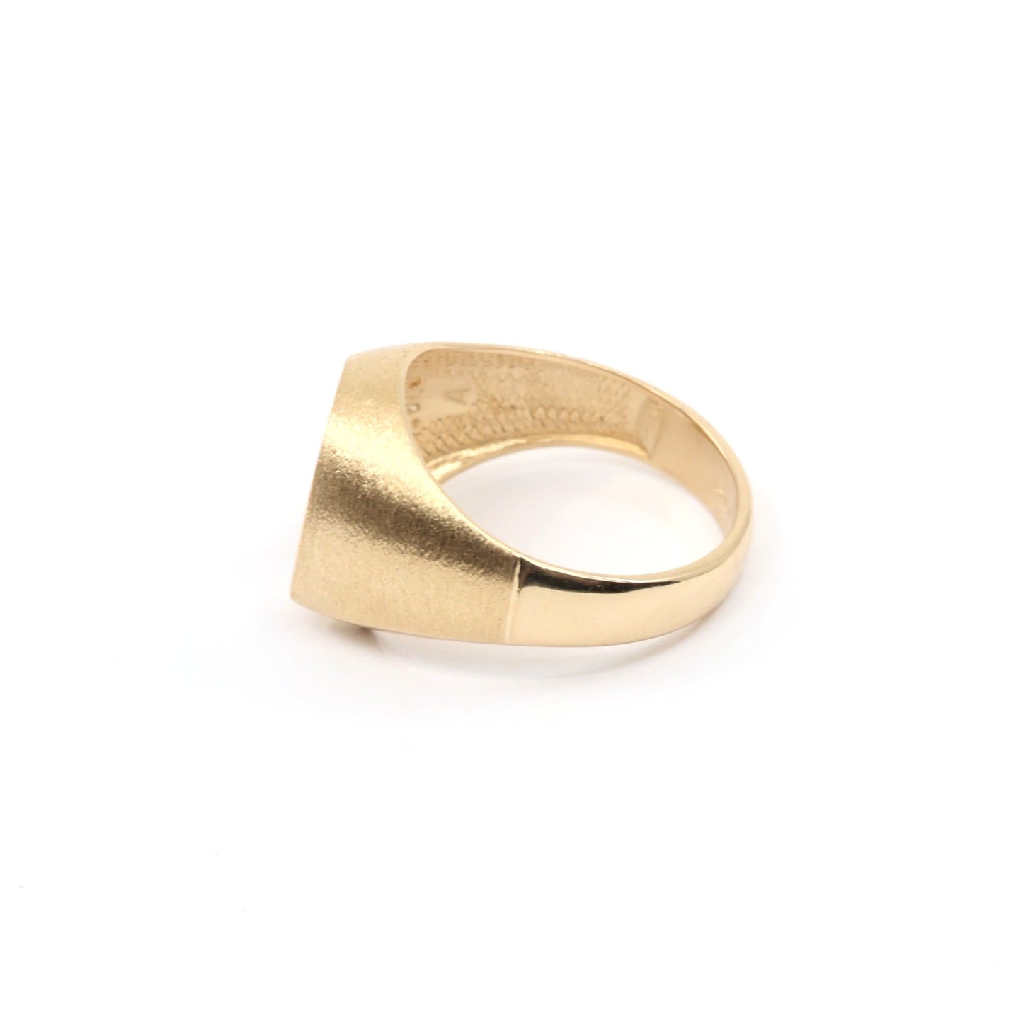 14K Yellow Gold Diamond Horseshoe Men's Signet Ring