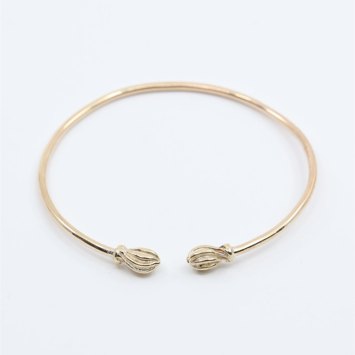 14K Yellow Gold Resizable Bangle Cuff Bracelet
