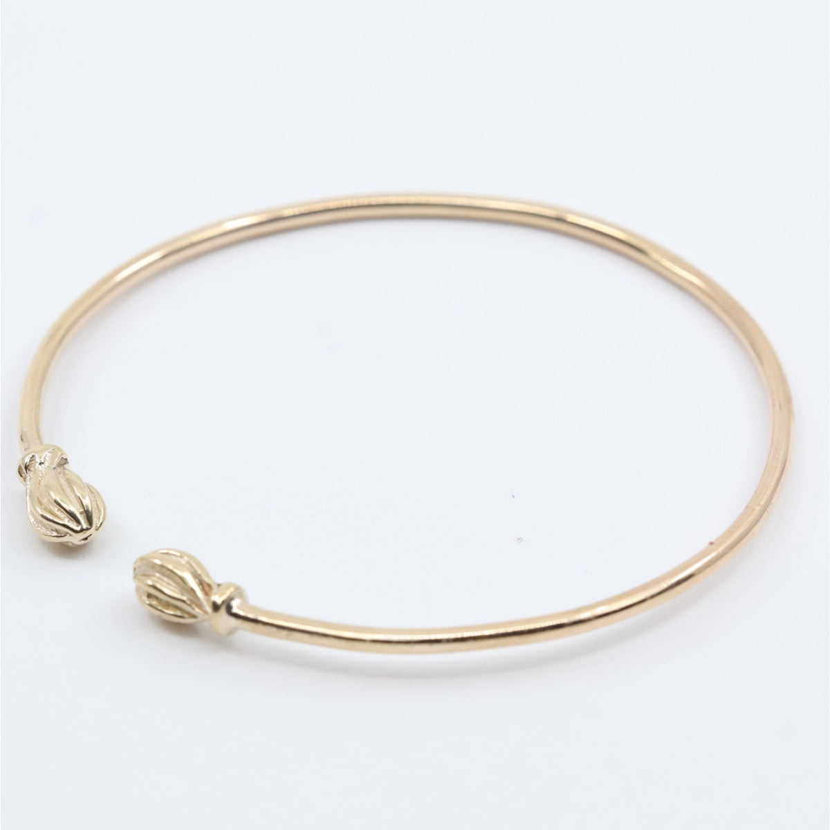 14K Yellow Gold Resizable Bangle Cuff Bracelet
