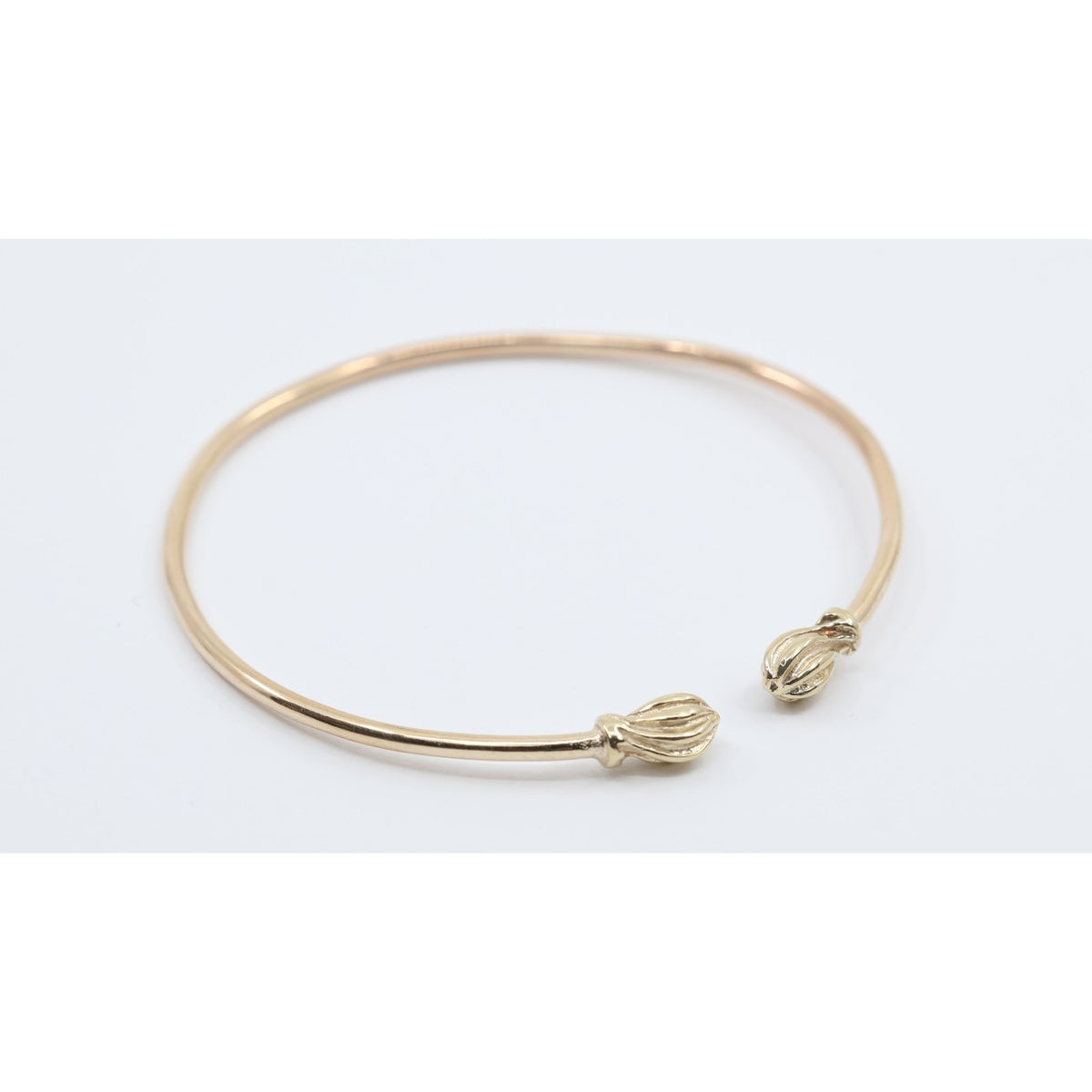 14K Yellow Gold Resizable Bangle Cuff Bracelet