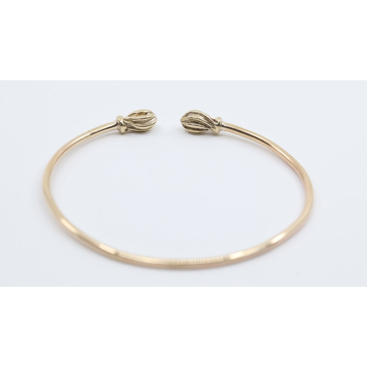 14K Yellow Gold Resizable Bangle Cuff Bracelet
