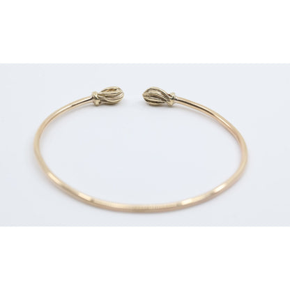 14K Yellow Gold Resizable Bangle Cuff Bracelet