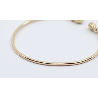 14K Yellow Gold Resizable Bangle Cuff Bracelet