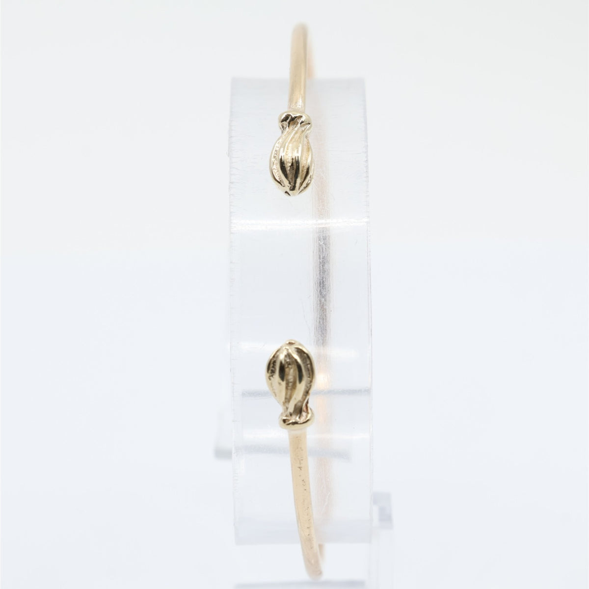 14K Yellow Gold Resizable Bangle Cuff Bracelet