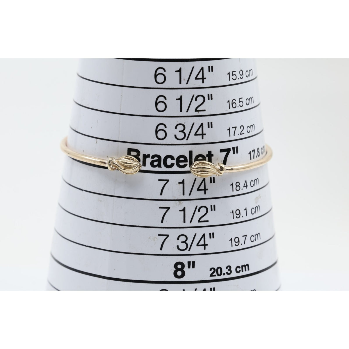 14K Yellow Gold Resizable Bangle Cuff Bracelet