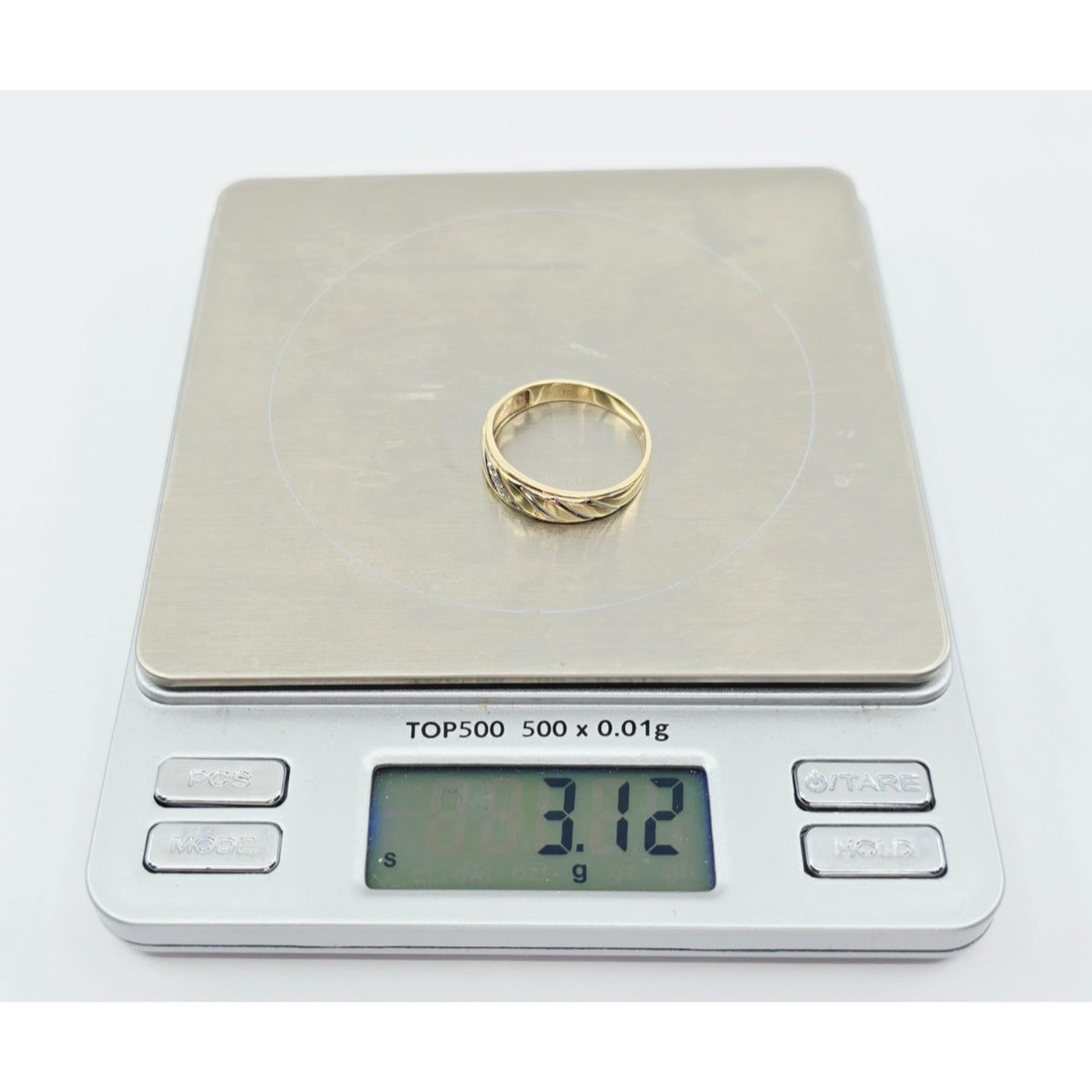 10K Two Tone Gold Diamond Wedding Band Ring
