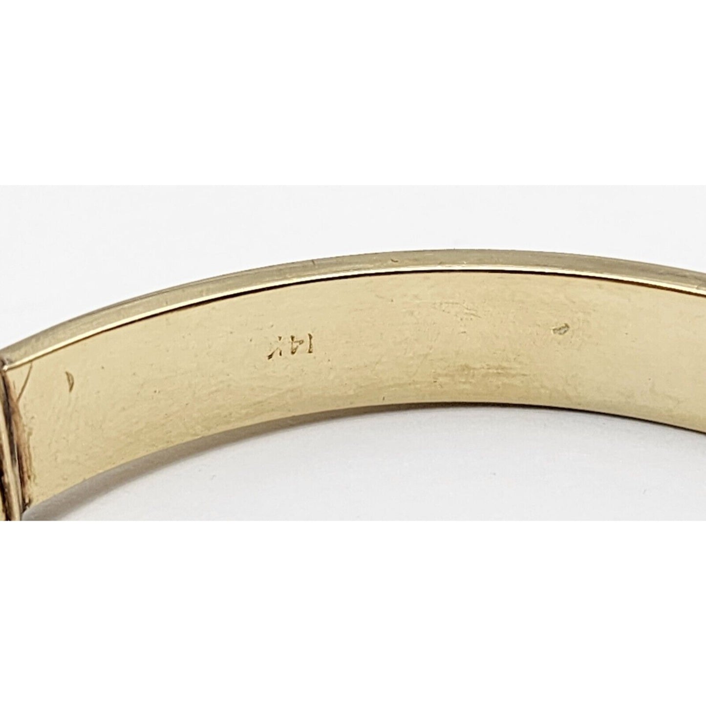 14K Yellow Gold Opal & Diamond Enamel Bangle Bracelet